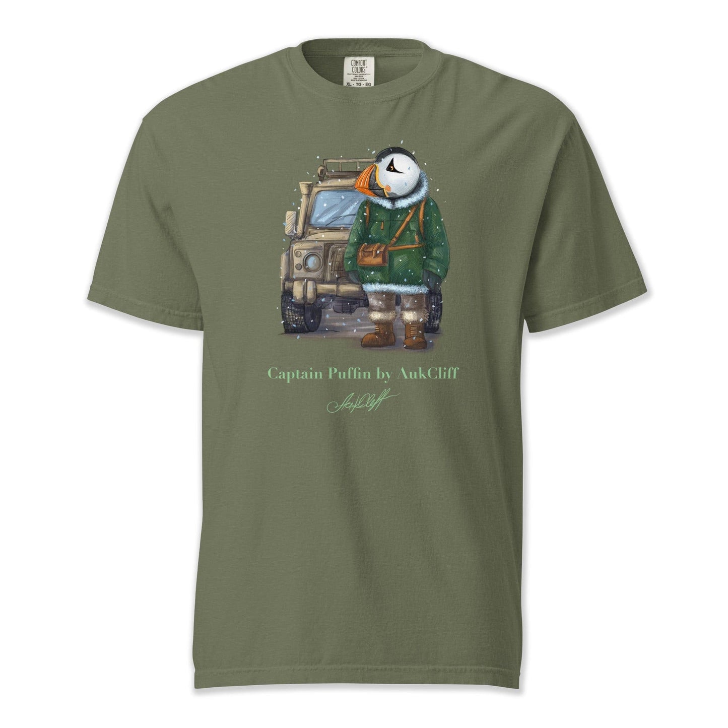 AukCliff Captain Puffin T-shirt Moss / S Captain Puffin™ Polar Explorer Comfort Colors T-shirt