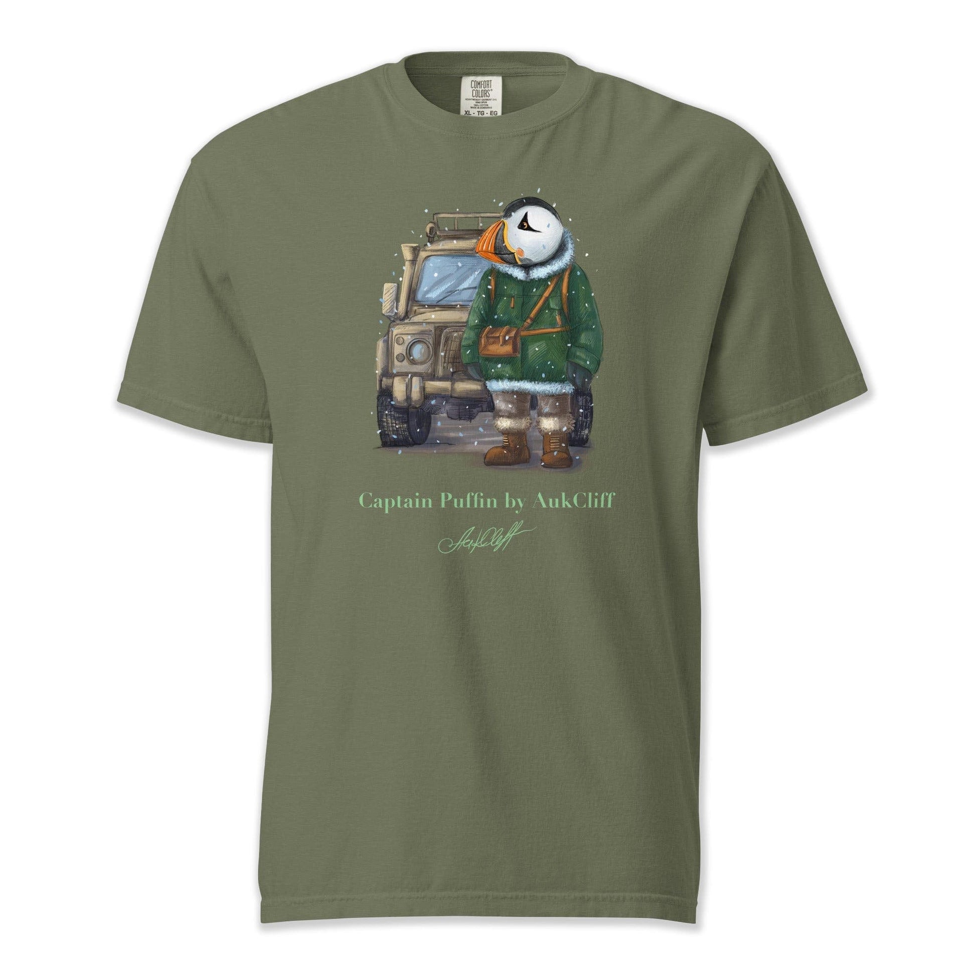 AukCliff Captain Puffin T-shirt Moss / S Captain Puffin™ Polar Explorer Comfort Colors T-shirt