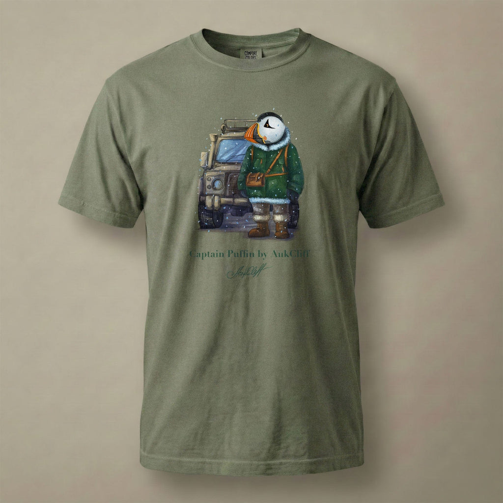 AukCliff Captain Puffin T-shirt Moss / S Captain Puffin™ Polar Explorer Comfort Colors T-shirt