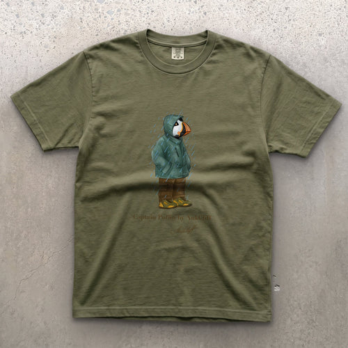 AukCliff Captain Puffin T-shirt Moss / S Captain Puffin™ “Rainy Day Rambler” Comfort Colors T-Shirt