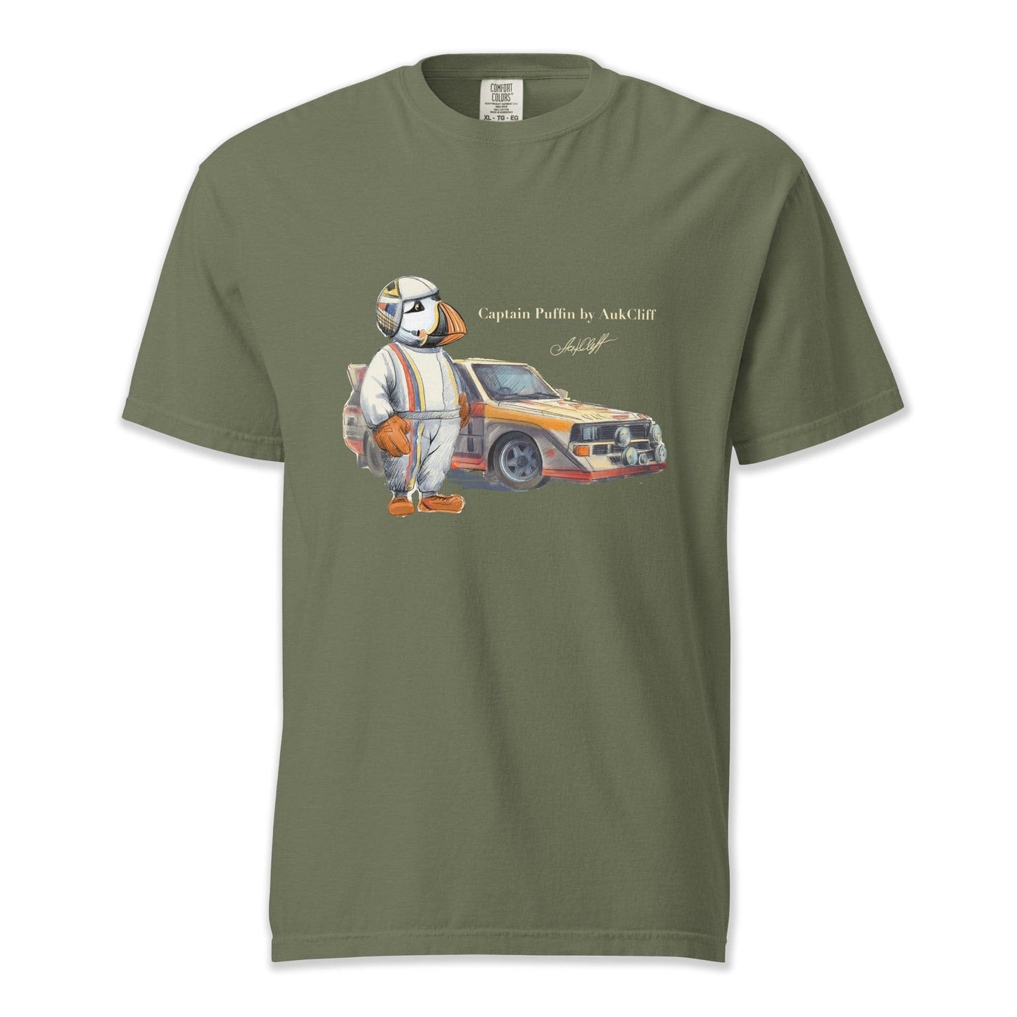 AukCliff Captain Puffin T-shirt Moss / S Captain Puffin™ Rally Driver T-Shirt