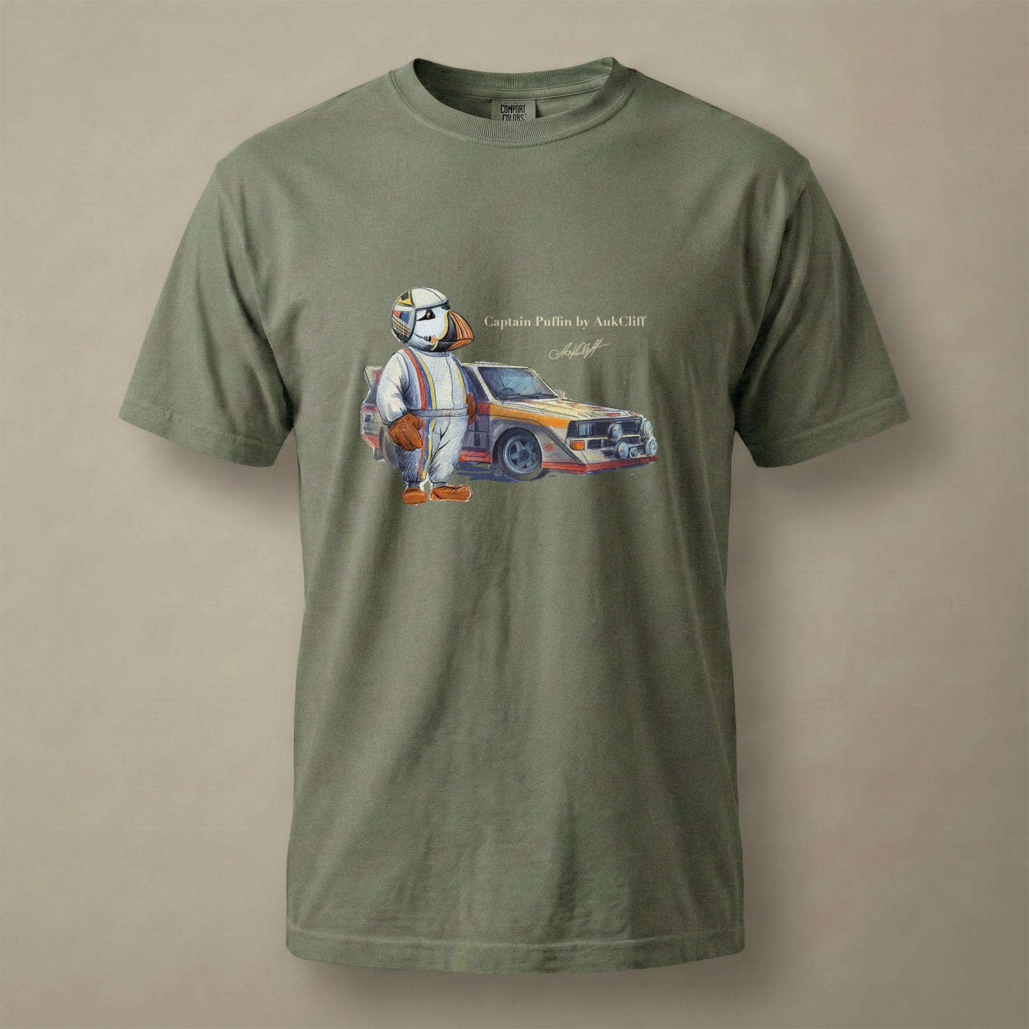 AukCliff Captain Puffin T-shirt Moss / S Captain Puffin™ Rally Driver T-Shirt