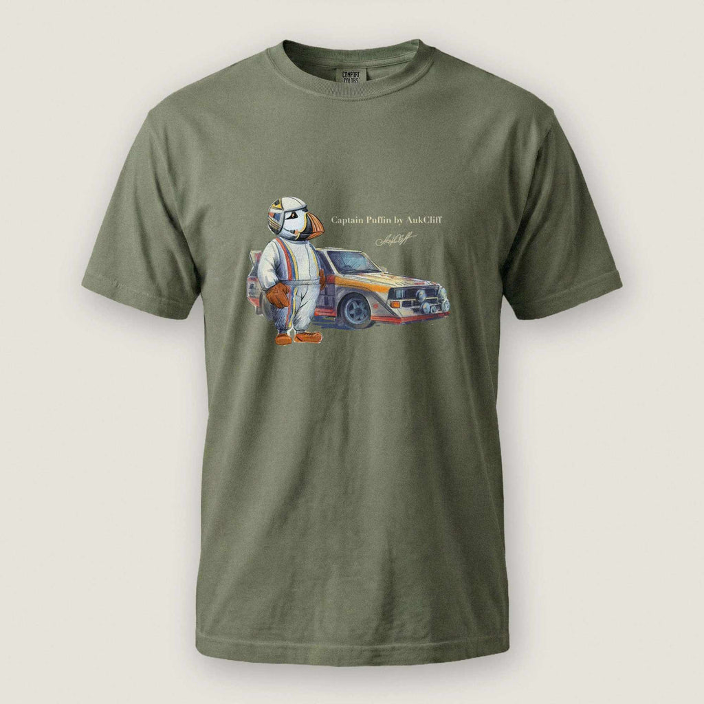 AukCliff Captain Puffin T-shirt Moss / S Captain Puffin™ Rally Driver T-Shirt