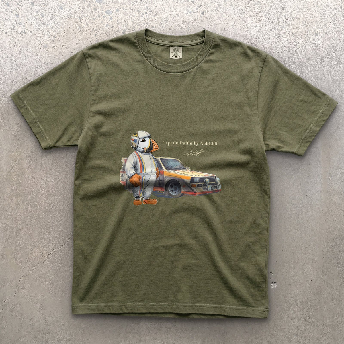 AukCliff Captain Puffin T-shirt Moss / S Captain Puffin™ Rally Driver T-Shirt