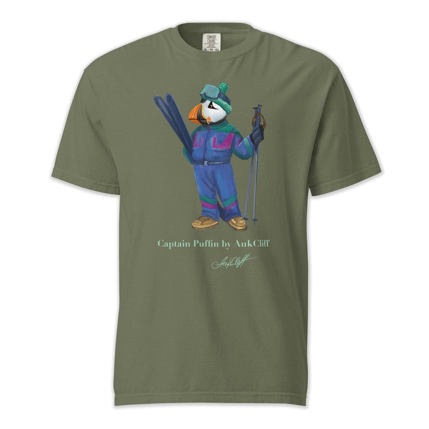 AukCliff Captain Puffin T-shirt Moss / S Captain Puffin™ Retro Ski Comfort Colors T-Shirt