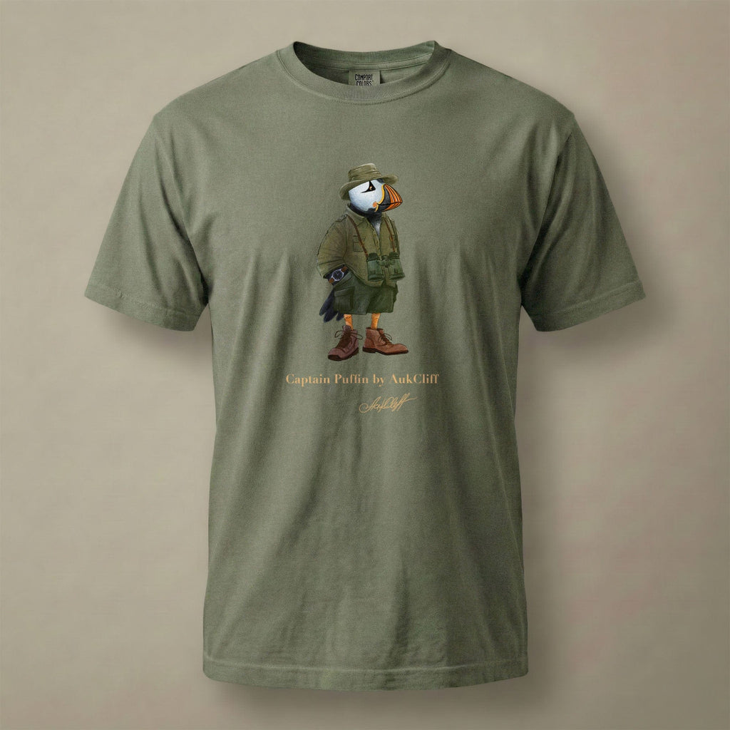 AukCliff Captain Puffin T-shirt Moss / S Captain Puffin™ Safari Explorer Comfort Colors T-Shirt