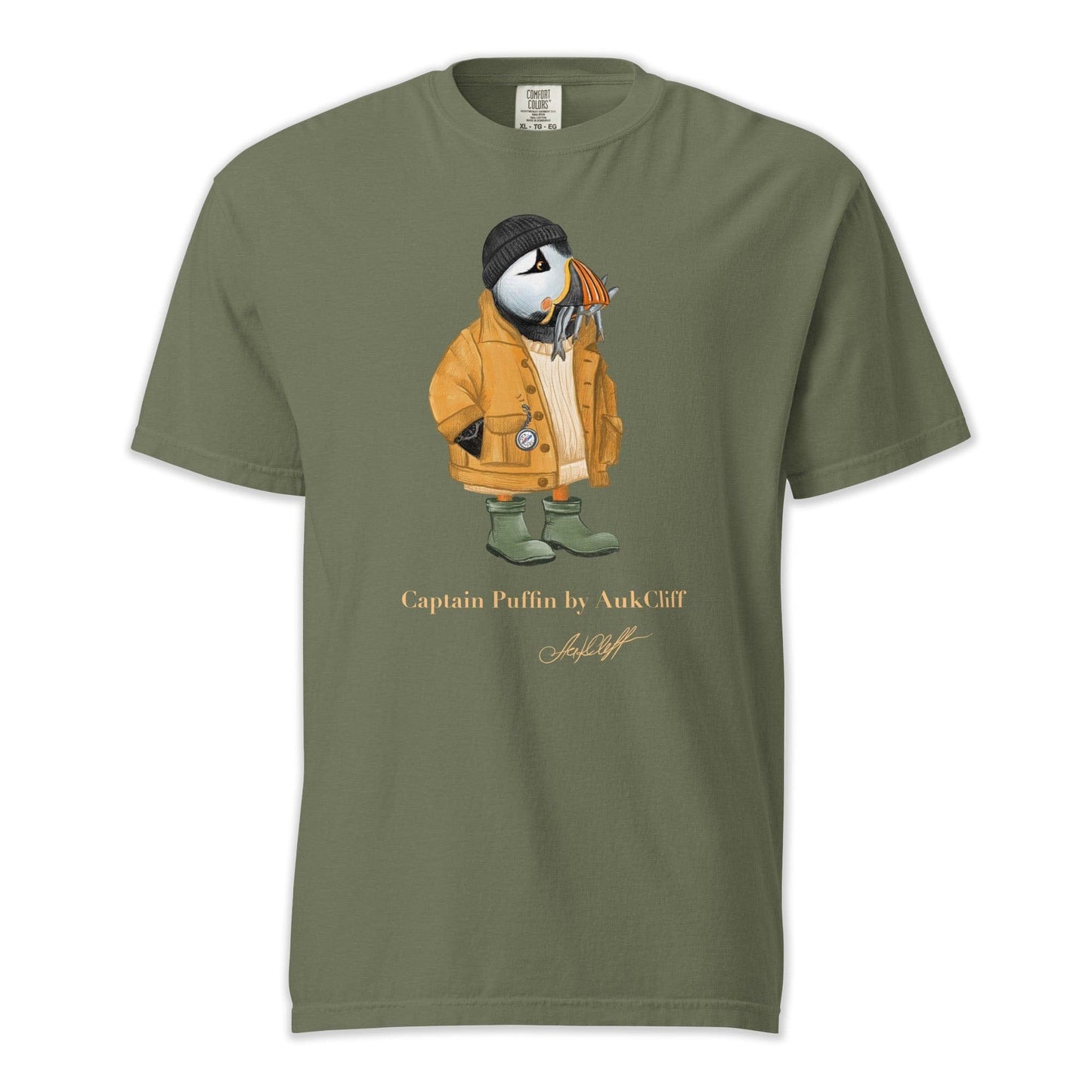 AukCliff Captain Puffin T-shirt Moss / S Captain Puffin™ Sailor “Catch of the Day” Comfort Colors T-Shirt