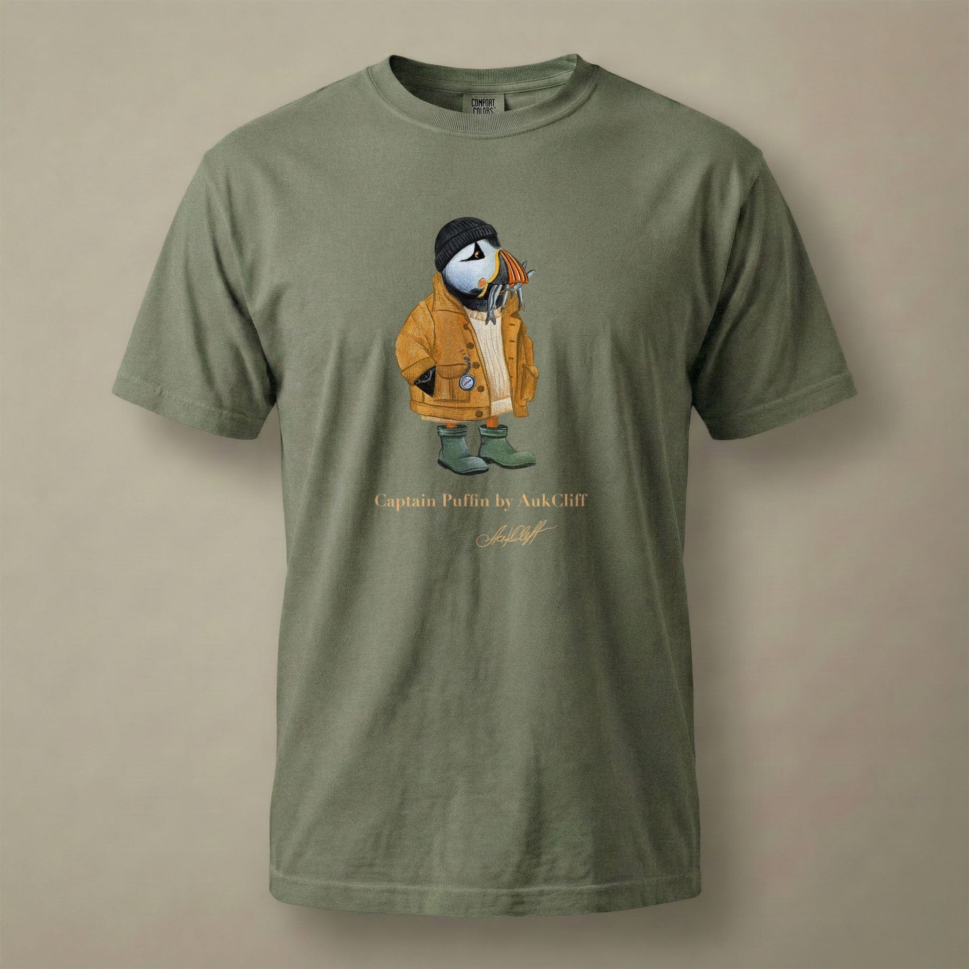 AukCliff Captain Puffin T-shirt Moss / S Captain Puffin™ Sailor “Catch of the Day” Comfort Colors T-Shirt