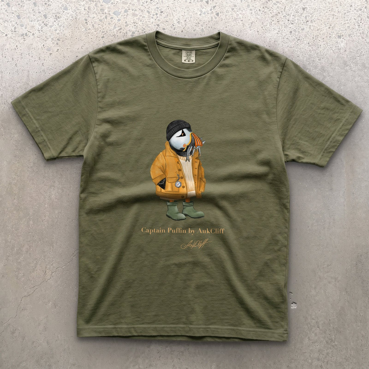 AukCliff Captain Puffin T-shirt Moss / S Captain Puffin™ Sailor “Catch of the Day” Comfort Colors T-Shirt