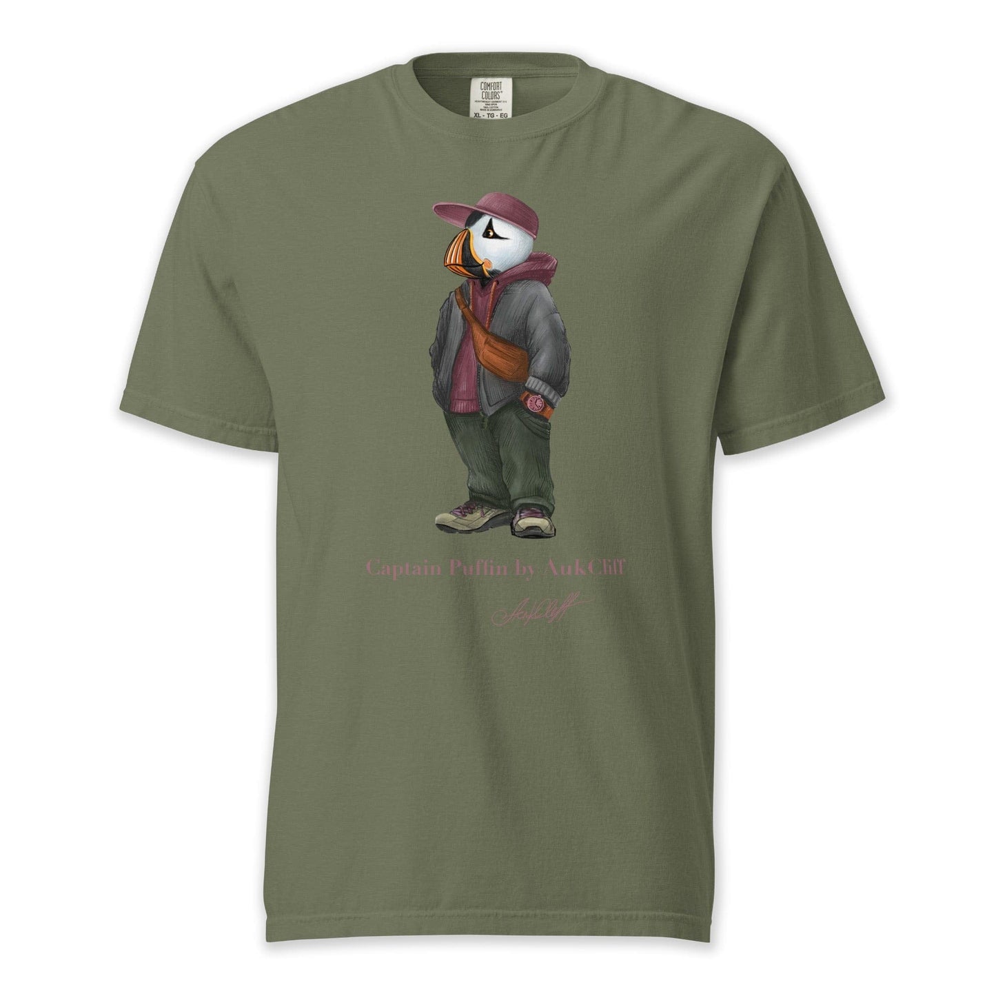 AukCliff Captain Puffin T-shirt Moss / S Captain Puffin™ “Streetwear Scout” Comfort Colors T-Shirt