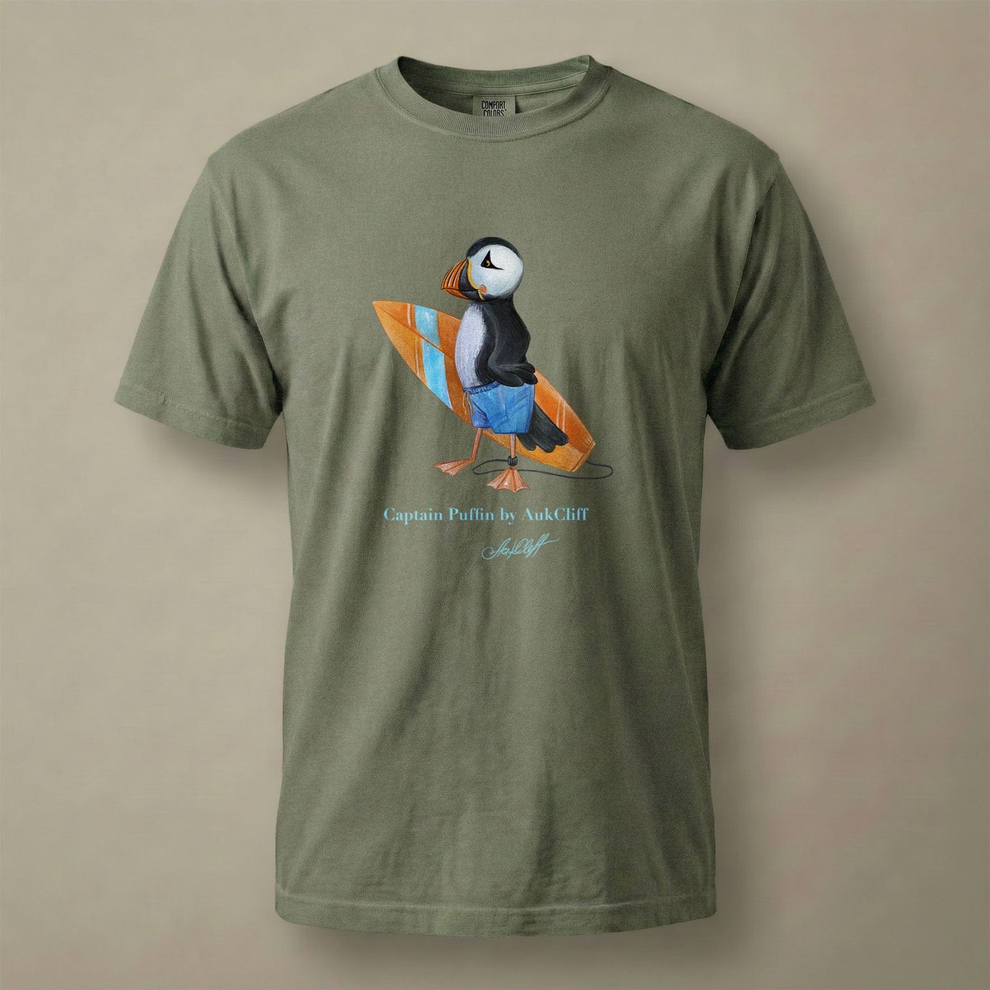 AukCliff Captain Puffin T-shirt Moss / S Captain Puffin™ Surfer Comfort Colors T-Shirt