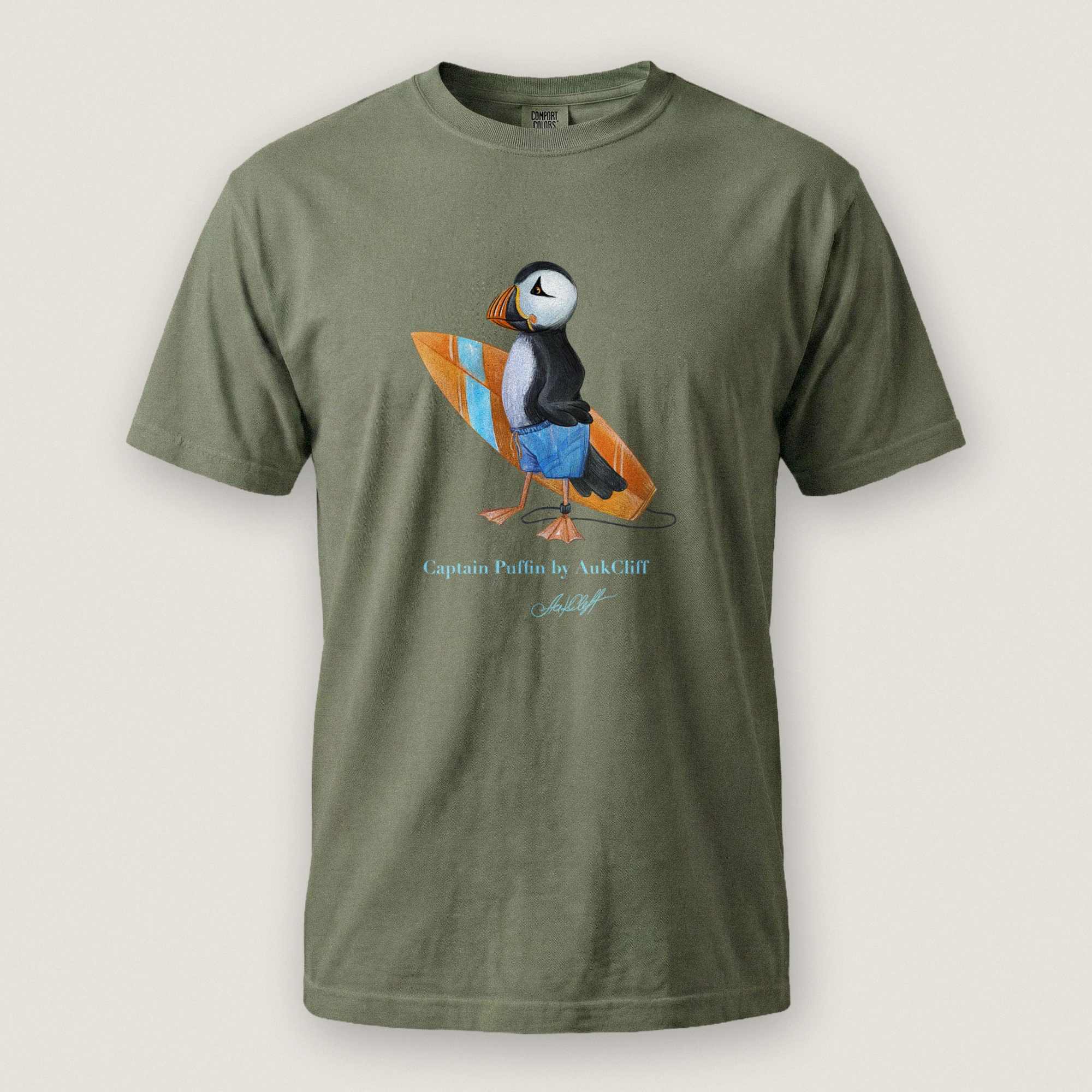AukCliff Captain Puffin T-shirt Moss / S Captain Puffin™ Surfer Comfort Colors T-Shirt