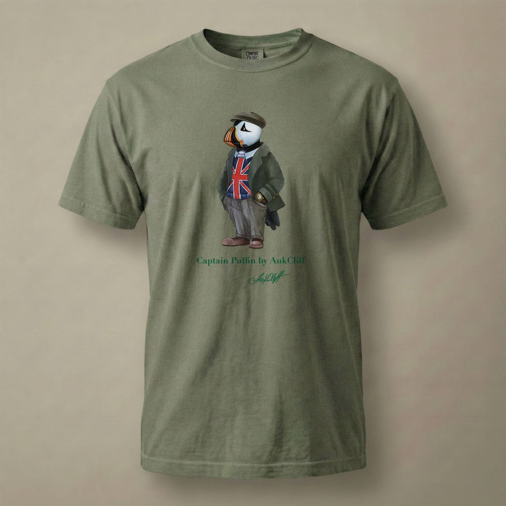 AukCliff Captain Puffin T-shirt Moss / S Captain Puffin™ “The British Explorer” Comfort Colors T-Shirt
