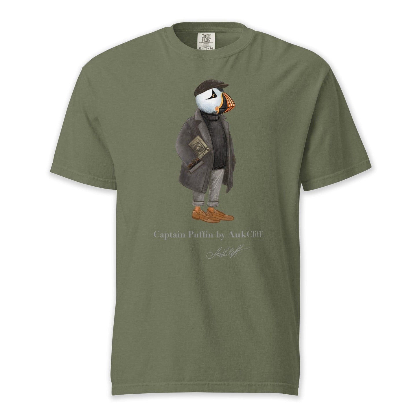 AukCliff Captain Puffin T-shirt Moss / S Captain Puffin™ “The Curator” Comfort Colors T-Shirt