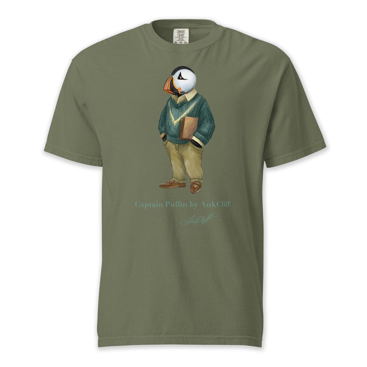 AukCliff Captain Puffin T-shirt Moss / S Captain Puffin™ “The Ivy League” Comfort Colors T-Shirt