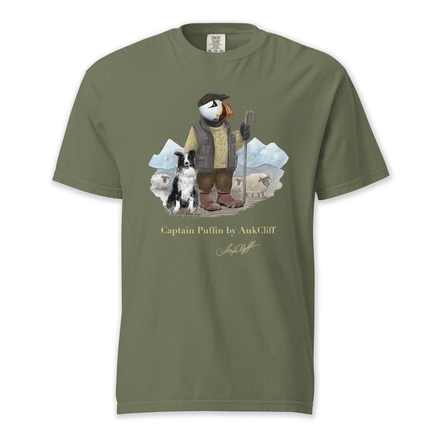 AukCliff Captain Puffin T-shirt Moss / S Captain Puffin™ “The Merino Farmer” Comfort Colors T-Shirt