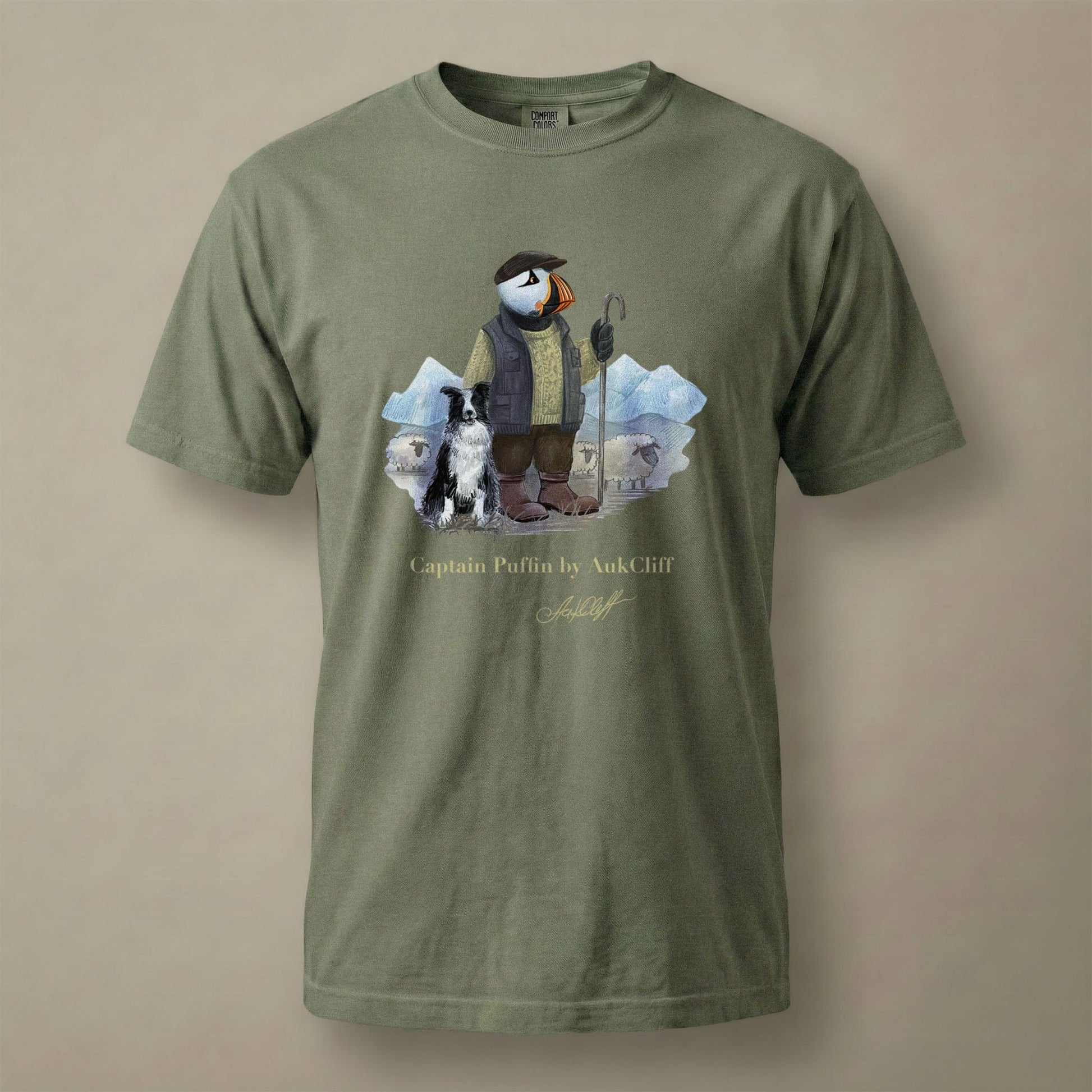 AukCliff Captain Puffin T-shirt Moss / S Captain Puffin™ “The Merino Farmer” Comfort Colors T-Shirt