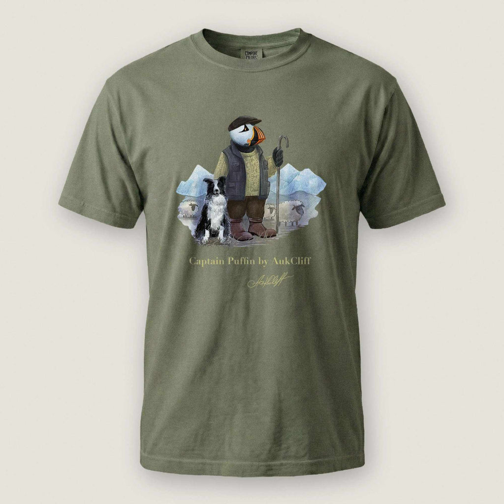 AukCliff Captain Puffin T-shirt Moss / S Captain Puffin™ “The Merino Farmer” Comfort Colors T-Shirt