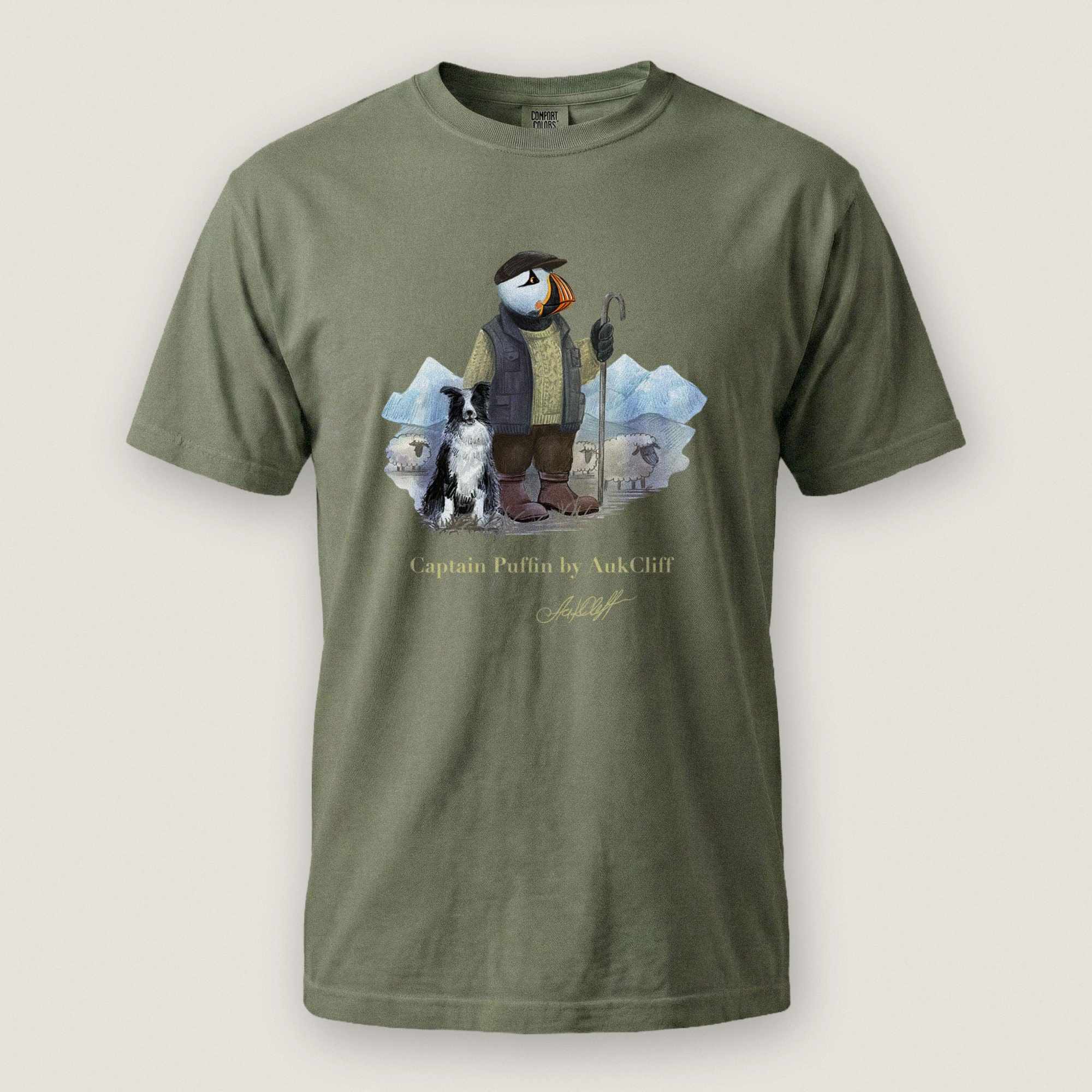 AukCliff Captain Puffin T-shirt Moss / S Captain Puffin™ “The Merino Farmer” Comfort Colors T-Shirt