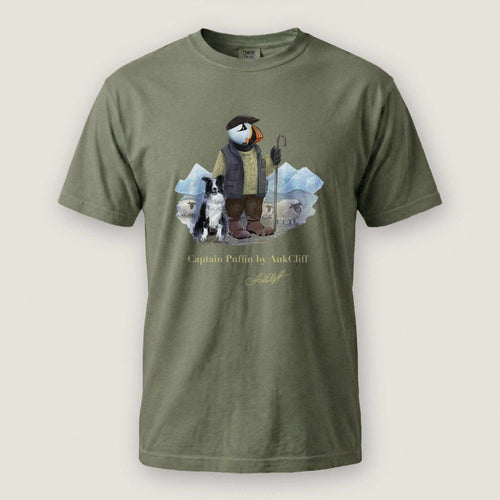 AukCliff Captain Puffin T-shirt Moss / S Captain Puffin™ “The Merino Farmer” Comfort Colors T-Shirt