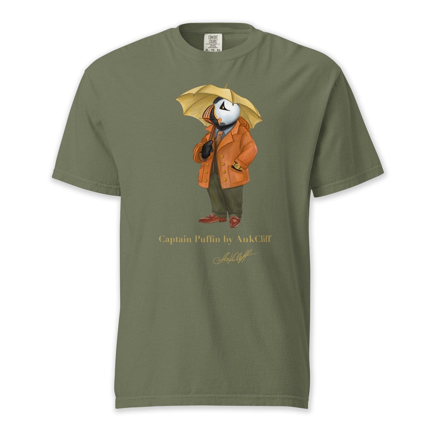 AukCliff Captain Puffin T-shirt Moss / S Captain Puffin “The Spring Wanderer” T-Shirt