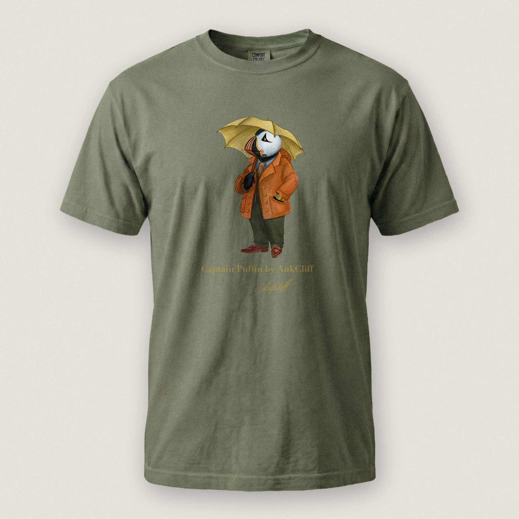 AukCliff Captain Puffin T-shirt Moss / S Captain Puffin™ “The Spring Wanderer” T-Shirt
