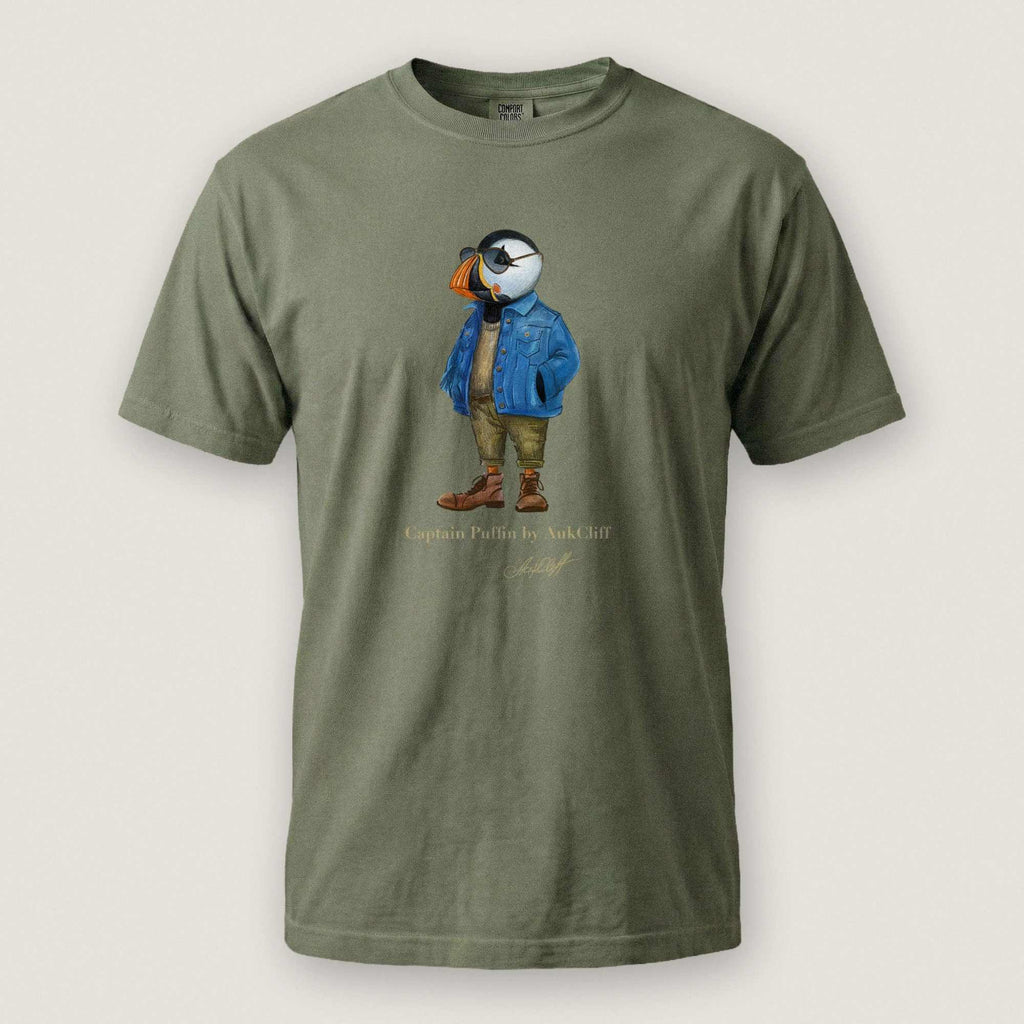 AukCliff Captain Puffin T-shirt Moss / S Captain Puffin™ “The Wanderer” Comfort Colors -Shirt