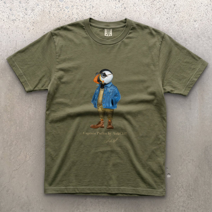 AukCliff Captain Puffin T-shirt Moss / S Captain Puffin™ “The Wanderer” Comfort Colors -Shirt