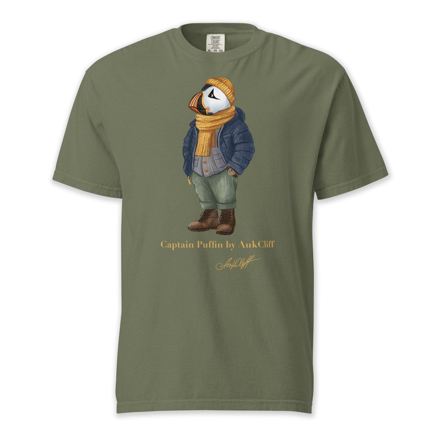 AukCliff Captain Puffin T-shirt Moss / S Captain Puffin™ “The Winter Wanderer” Comfort Colors T-Shirt
