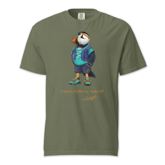 AukCliff Captain Puffin T-shirt Moss / S Captain Puffin™ Trail Runner Comfort Colors T-Shirt