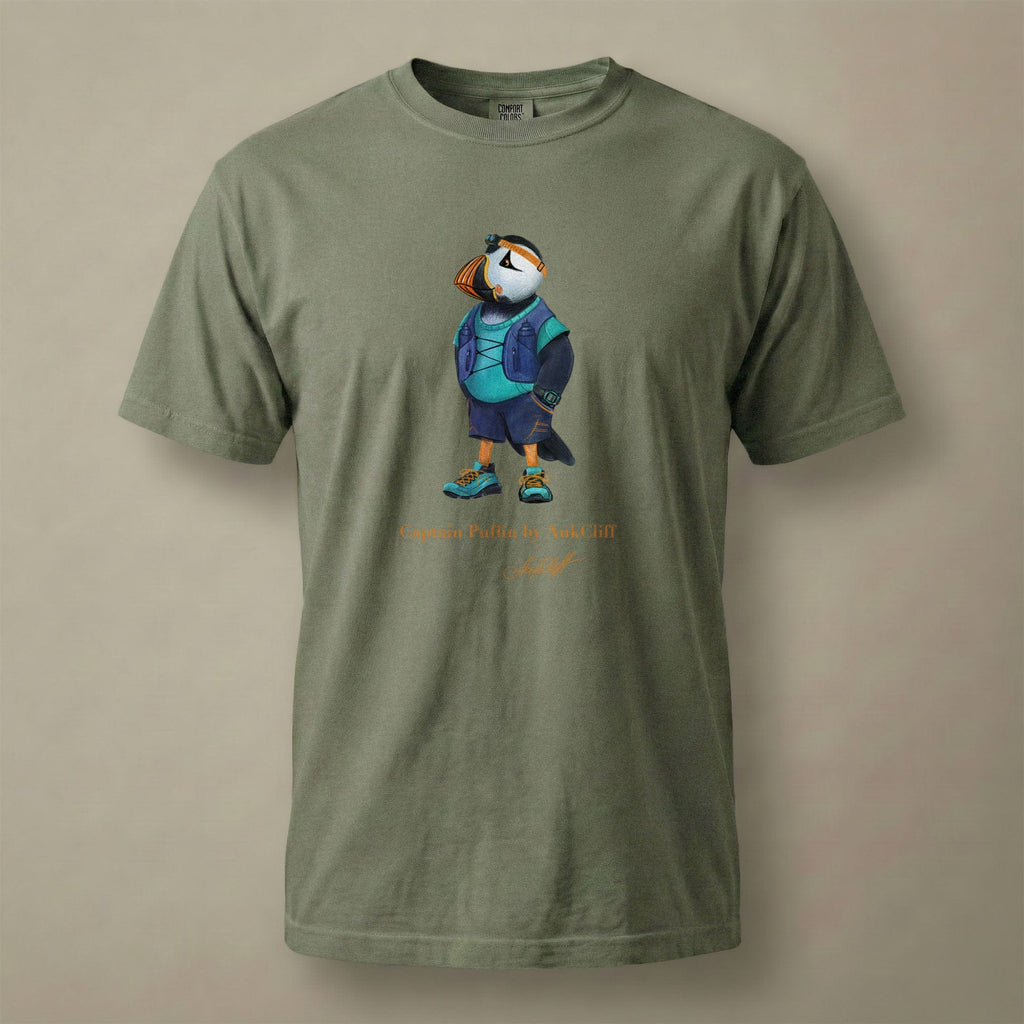 AukCliff Captain Puffin T-shirt Moss / S Captain Puffin™ Trail Runner Comfort Colors T-Shirt
