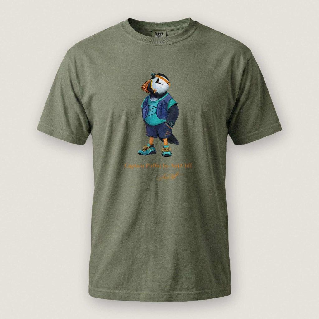 AukCliff Captain Puffin T-shirt Moss / S Captain Puffin™ Trail Runner Comfort Colors T-Shirt
