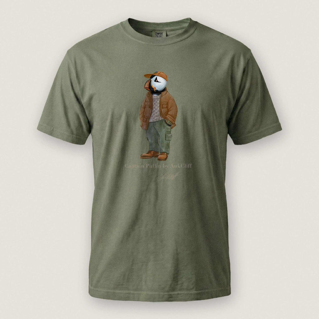 AukCliff® Captain Puffin T-shirt Moss / S Captain Puffin “UK Rambler” Comfort Colors T-Shirt