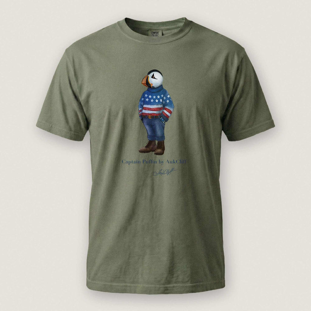 AukCliff Captain Puffin T-shirt Moss / S Captain Puffin™ “USA Outfitter” Comfort Colors T-Shirt