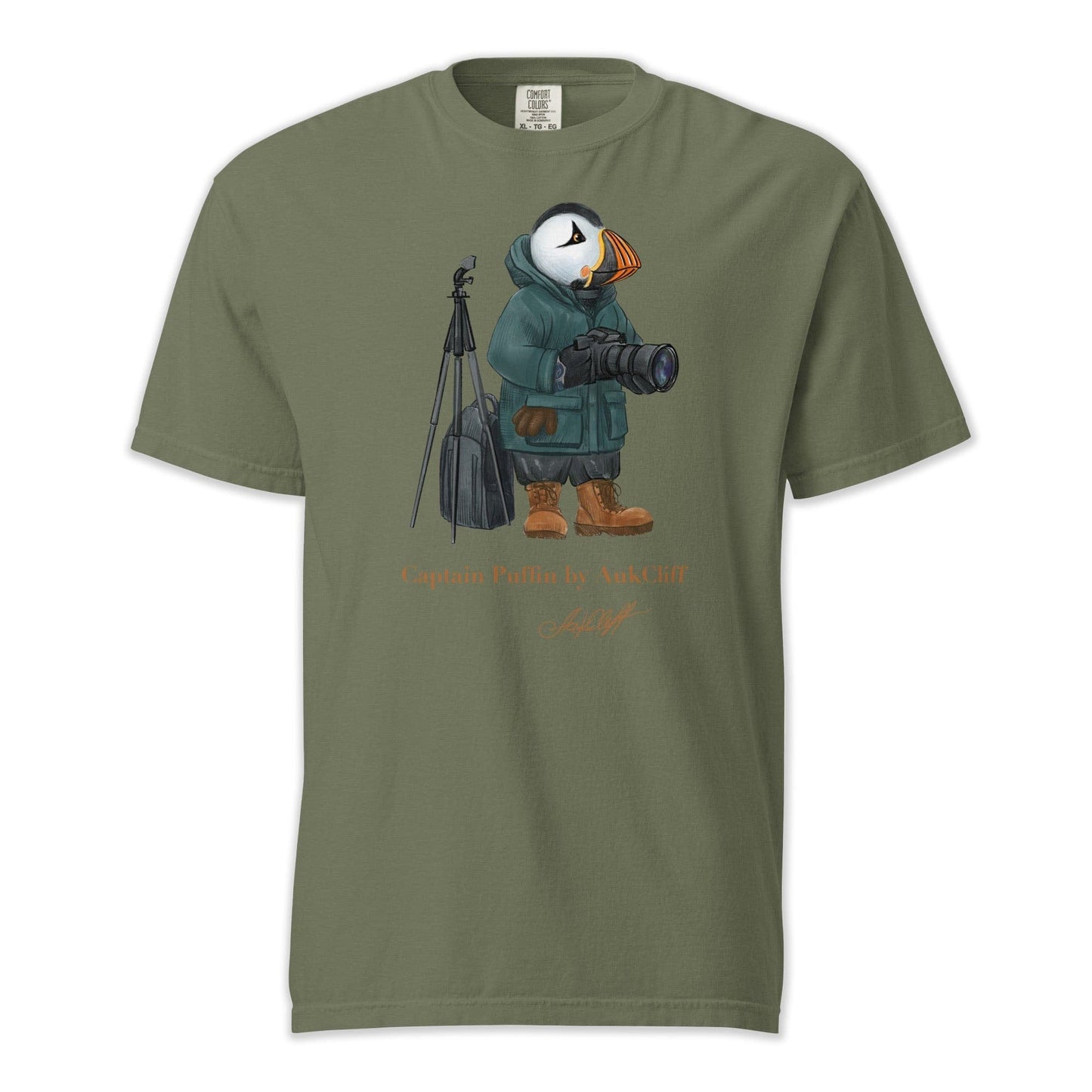AukCliff Captain Puffin T-shirt Moss / S Captain Puffin™ Wildlife Photographer Comfort Colors T-Shirt