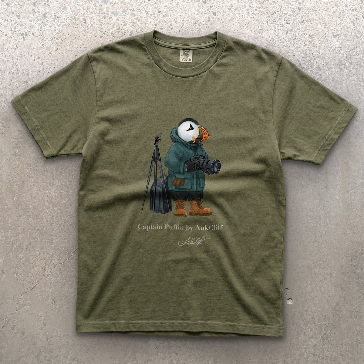 AukCliff Captain Puffin T-shirt Moss / S Captain Puffin™ Wildlife Photographer Comfort Colors T-Shirt