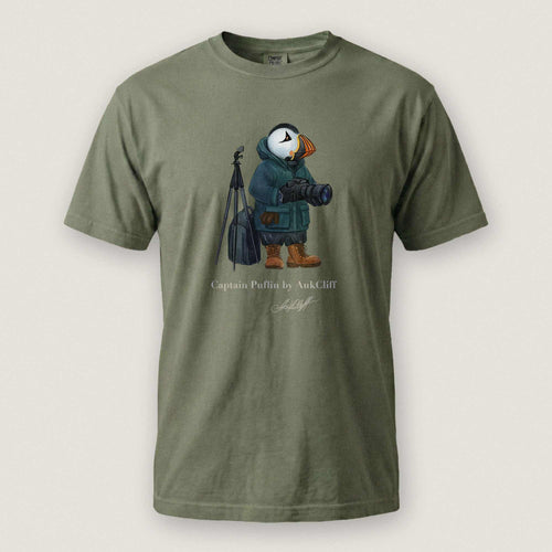AukCliff Captain Puffin T-shirt Moss / S Captain Puffin™ Wildlife Photographer Comfort Colors T-Shirt