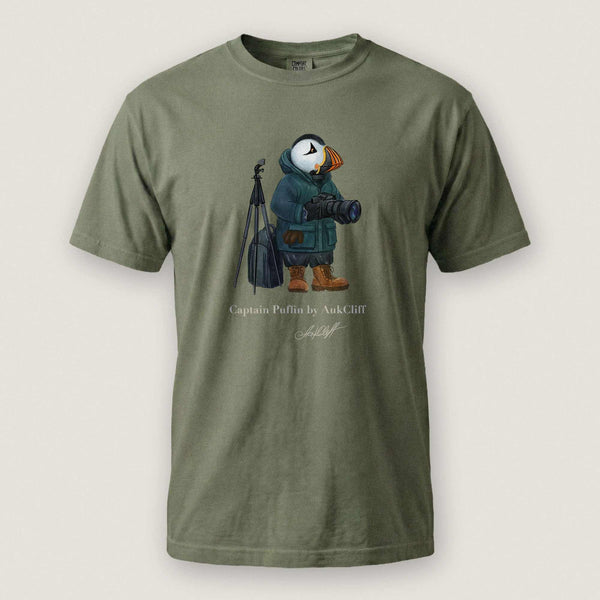 AukCliff Captain Puffin T-shirt Moss / S Captain Puffin™ Wildlife Photographer Comfort Colors T-Shirt