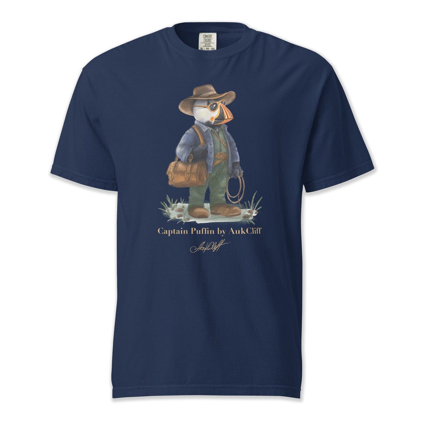 AukCliff Captain Puffin T-shirt True Navy / S Captain Puffin™ Adventure Archaeologist Comfort Colors T-Shirt