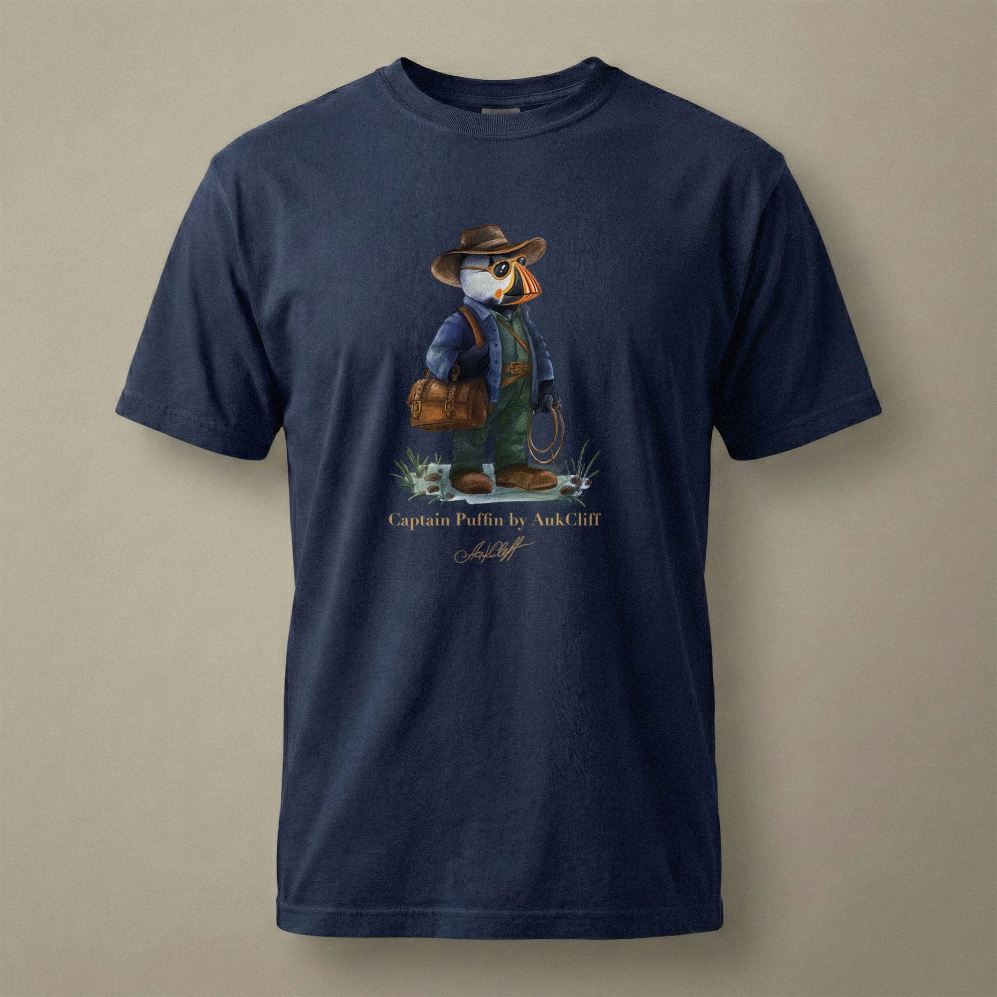 AukCliff Captain Puffin T-shirt True Navy / S Captain Puffin™ Adventure Archaeologist Comfort Colors T-Shirt