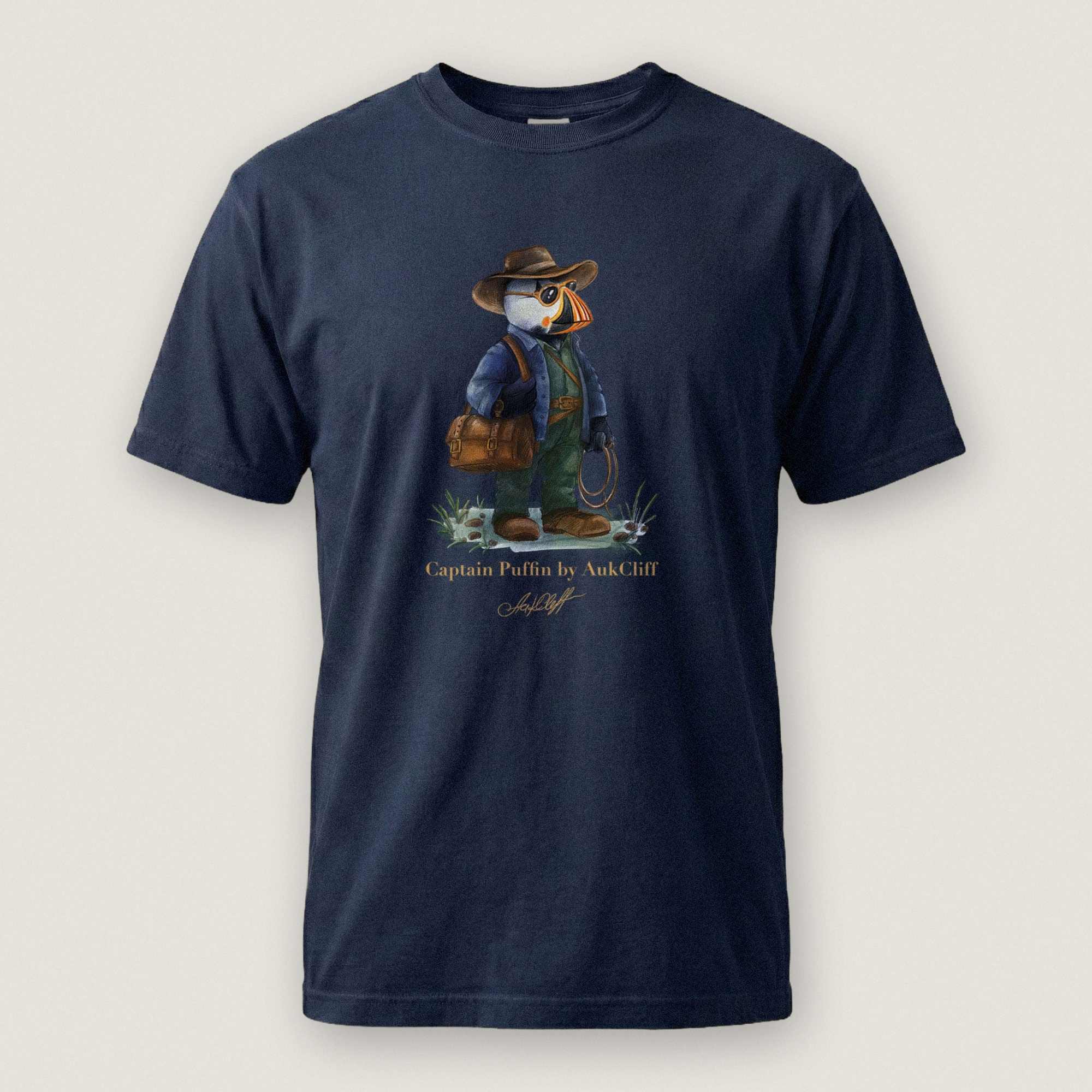AukCliff Captain Puffin T-shirt True Navy / S Captain Puffin™ Adventure Archaeologist Comfort Colors T-Shirt