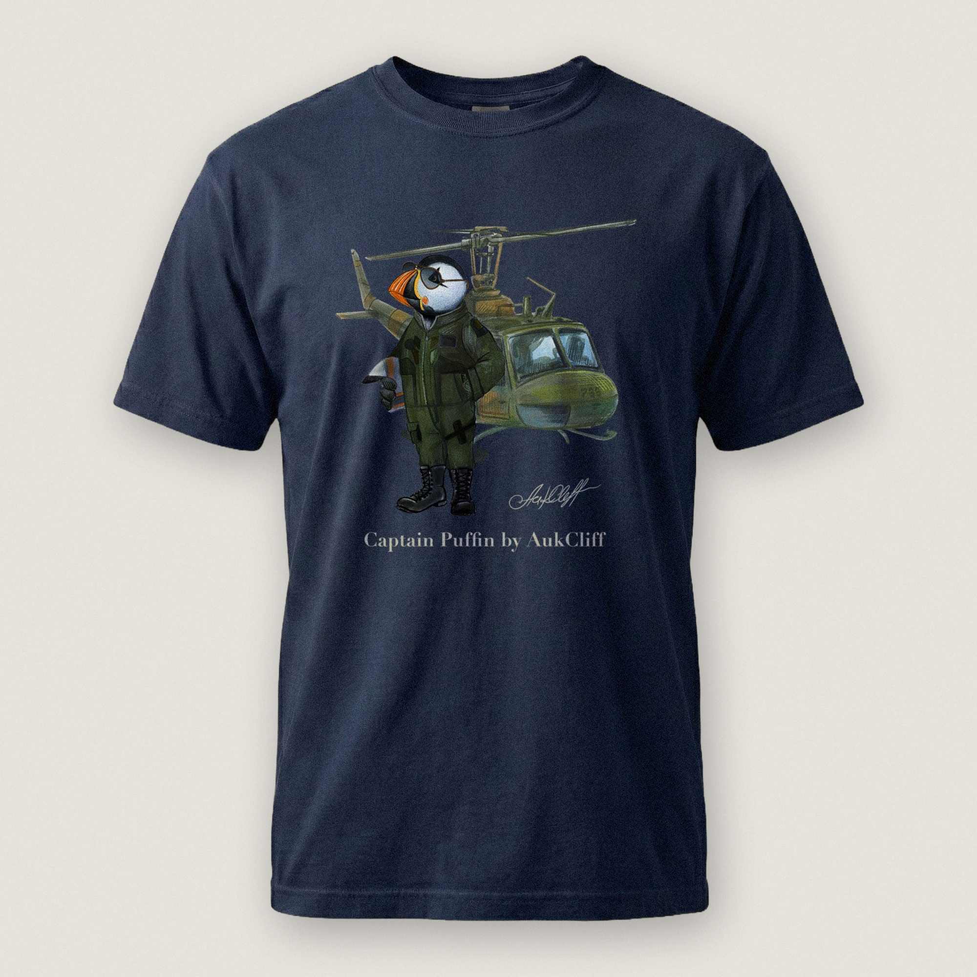 AukCliff® Captain Puffin T-shirt True Navy / S Captain Puffin™ Airborne Comfort Colors T-Shirt