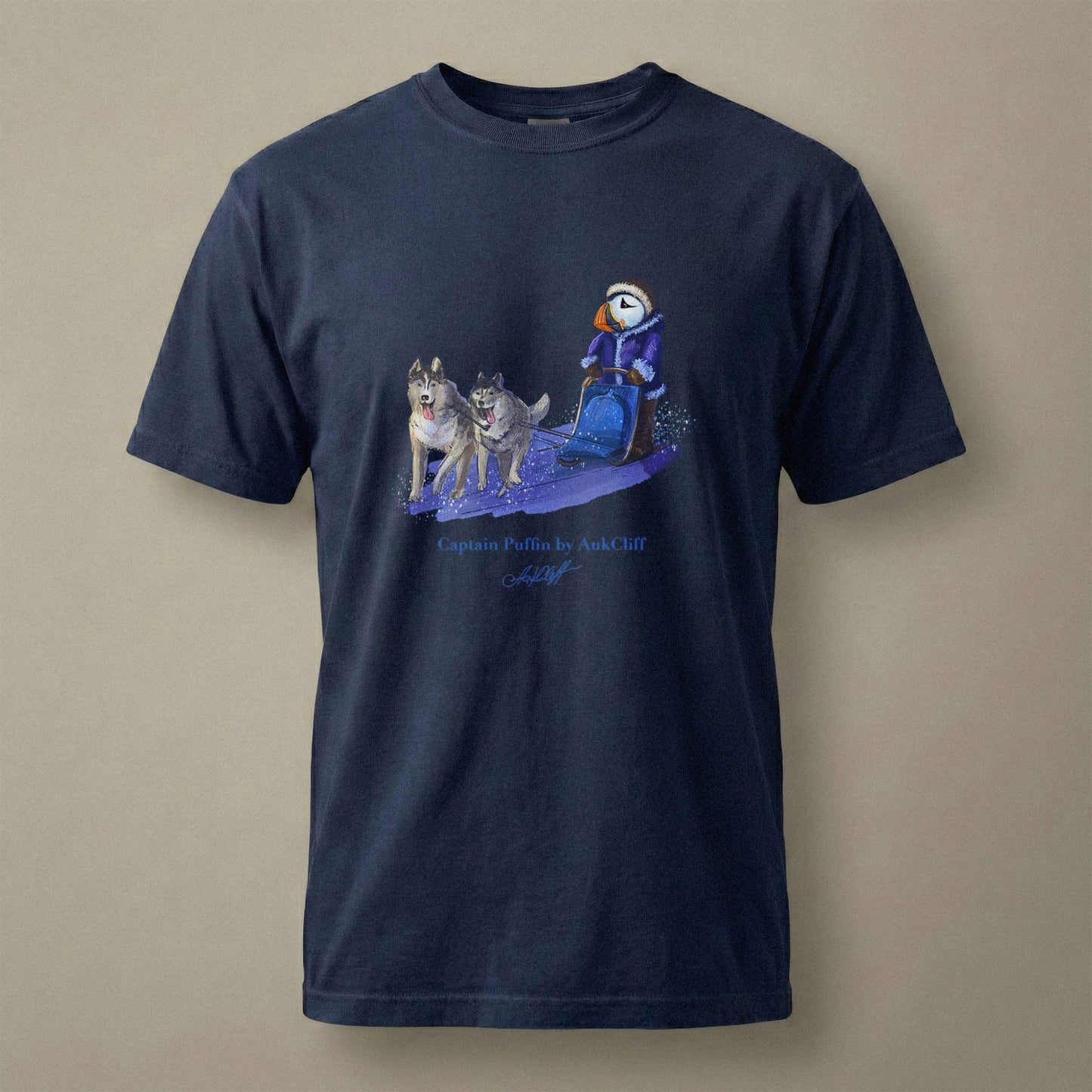 AukCliff Captain Puffin T-shirt True Navy / S Captain Puffin™ Arctic Dog Sledder T-Shirt