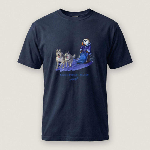 AukCliff Captain Puffin T-shirt True Navy / S Captain Puffin™ Arctic Dog Sledder T-Shirt