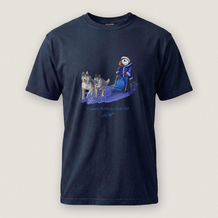 AukCliff Captain Puffin T-shirt True Navy / S Captain Puffin™ Arctic Dog Sledder T-Shirt