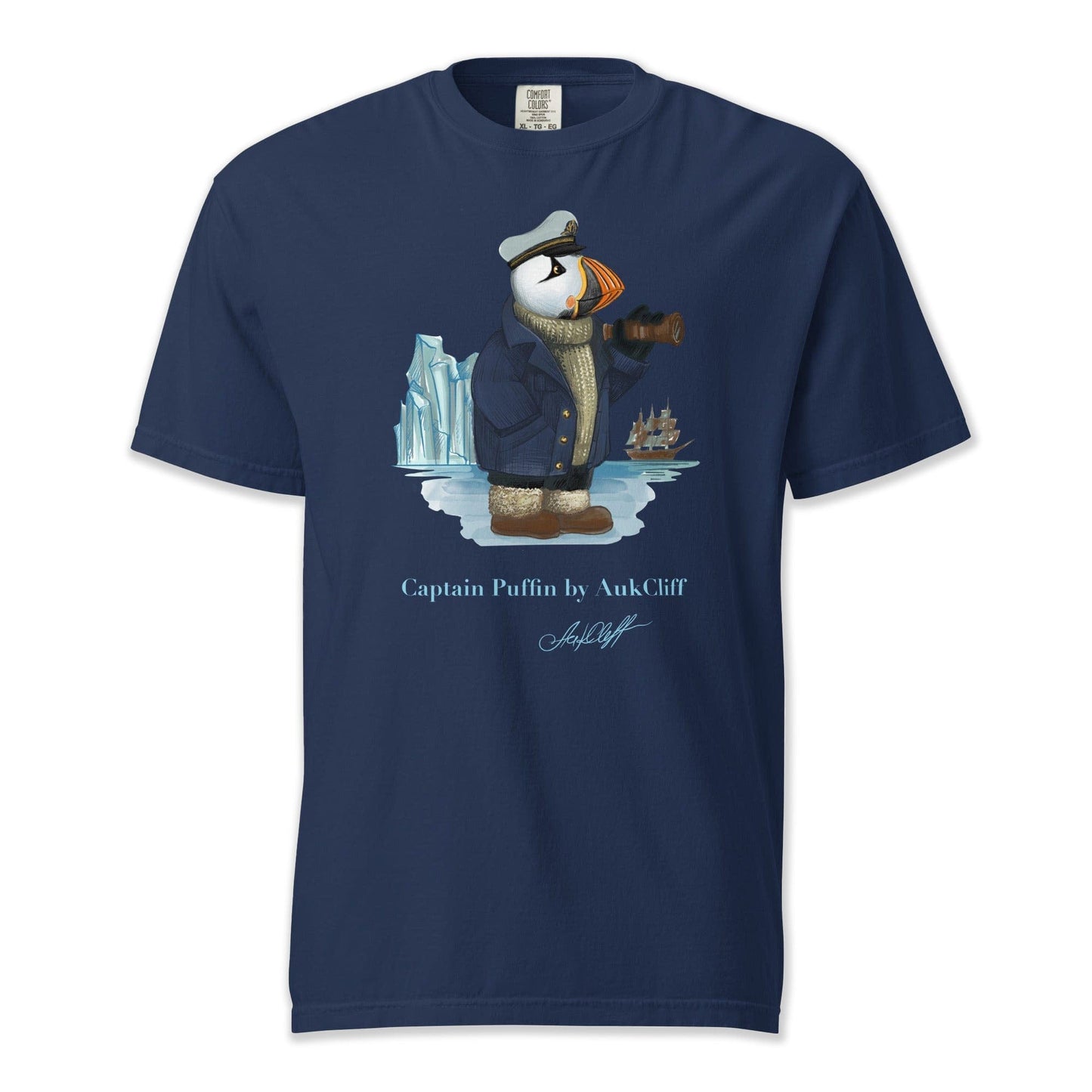AukCliff Captain Puffin T-shirt True Navy / S Captain Puffin™ Arctic Sailor Comfort Colors T-Shirt