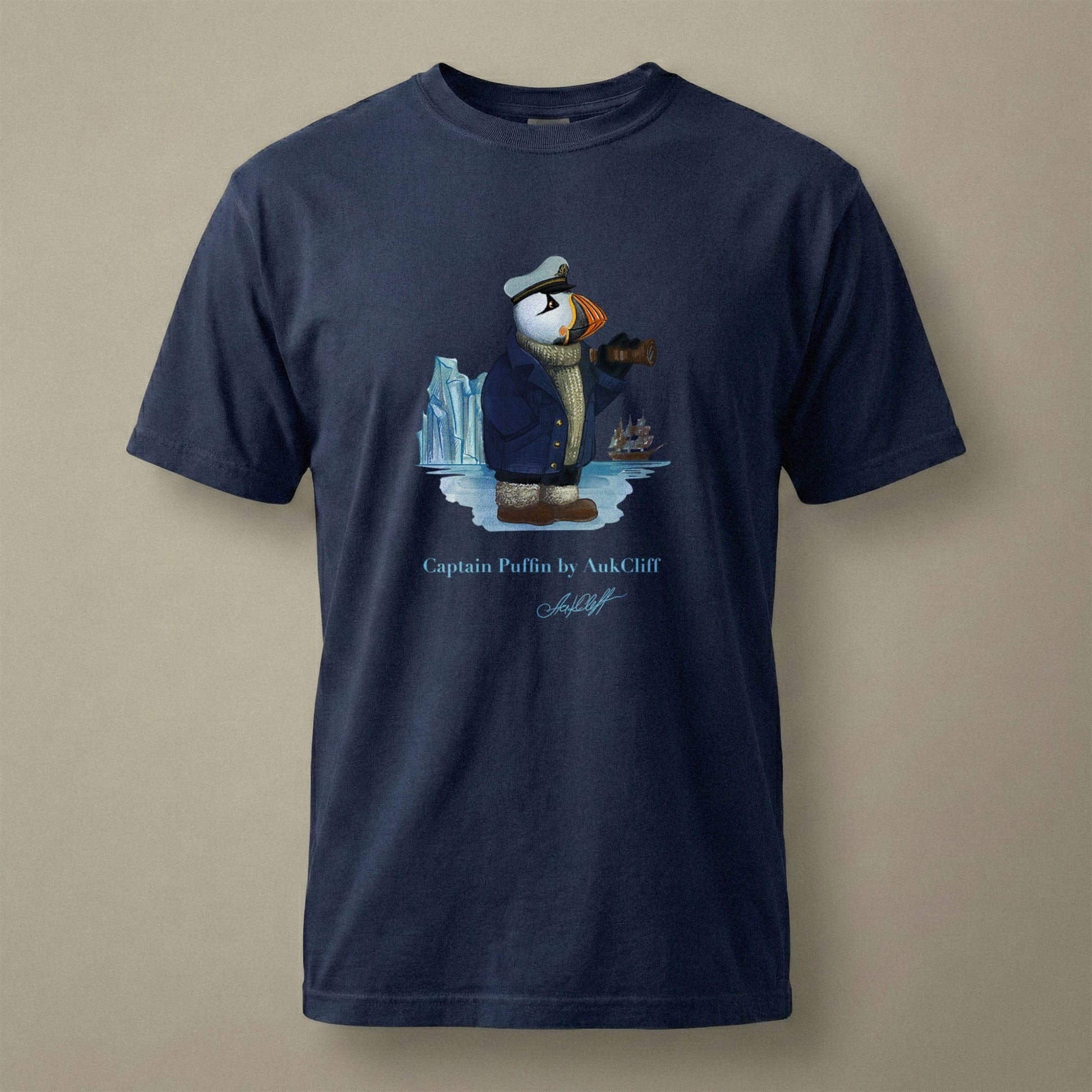 AukCliff Captain Puffin T-shirt True Navy / S Captain Puffin™ Arctic Sailor Comfort Colors T-Shirt