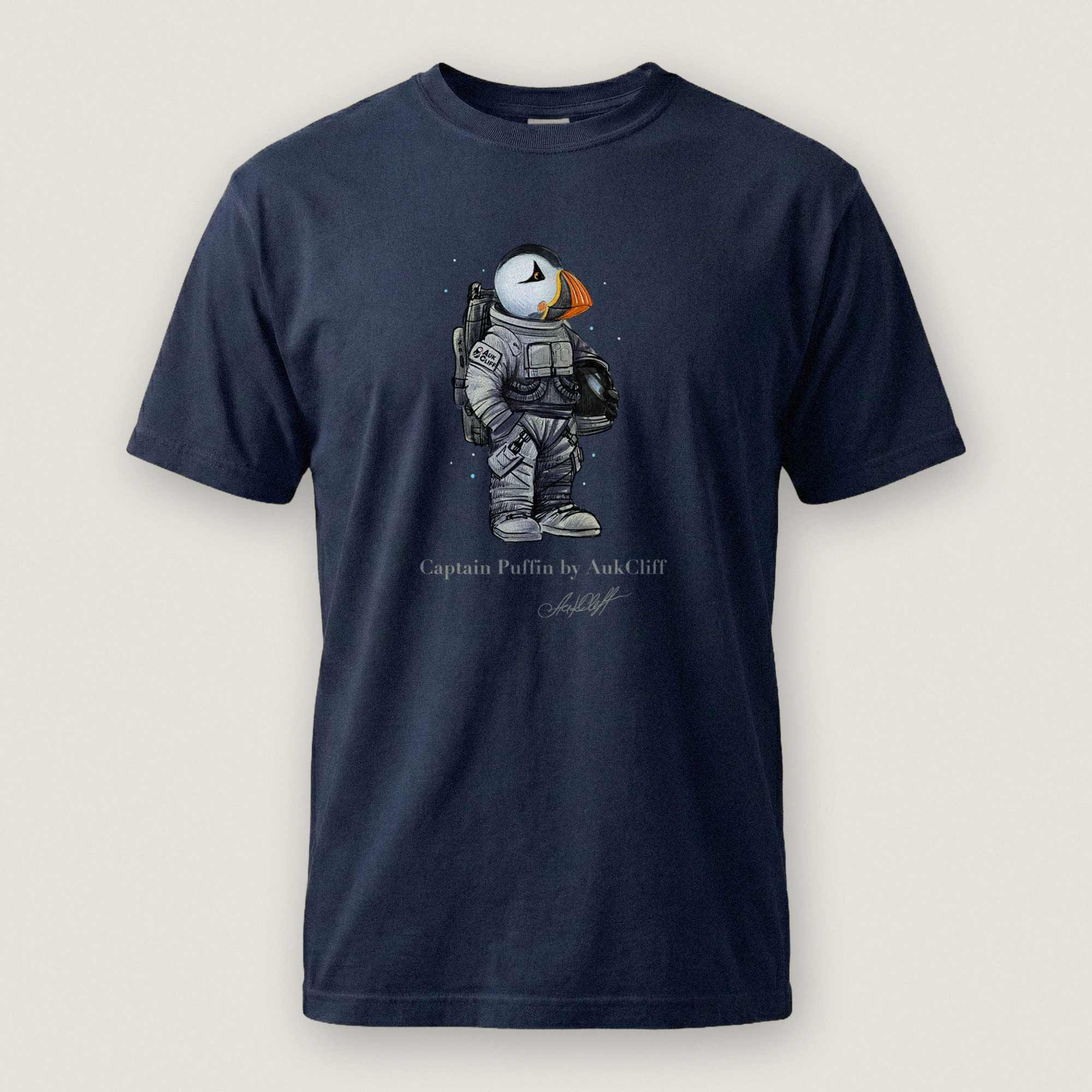 AukCliff Captain Puffin T-shirt True Navy / S Captain Puffin™ Astronaut Comfort Colors T-Shirt