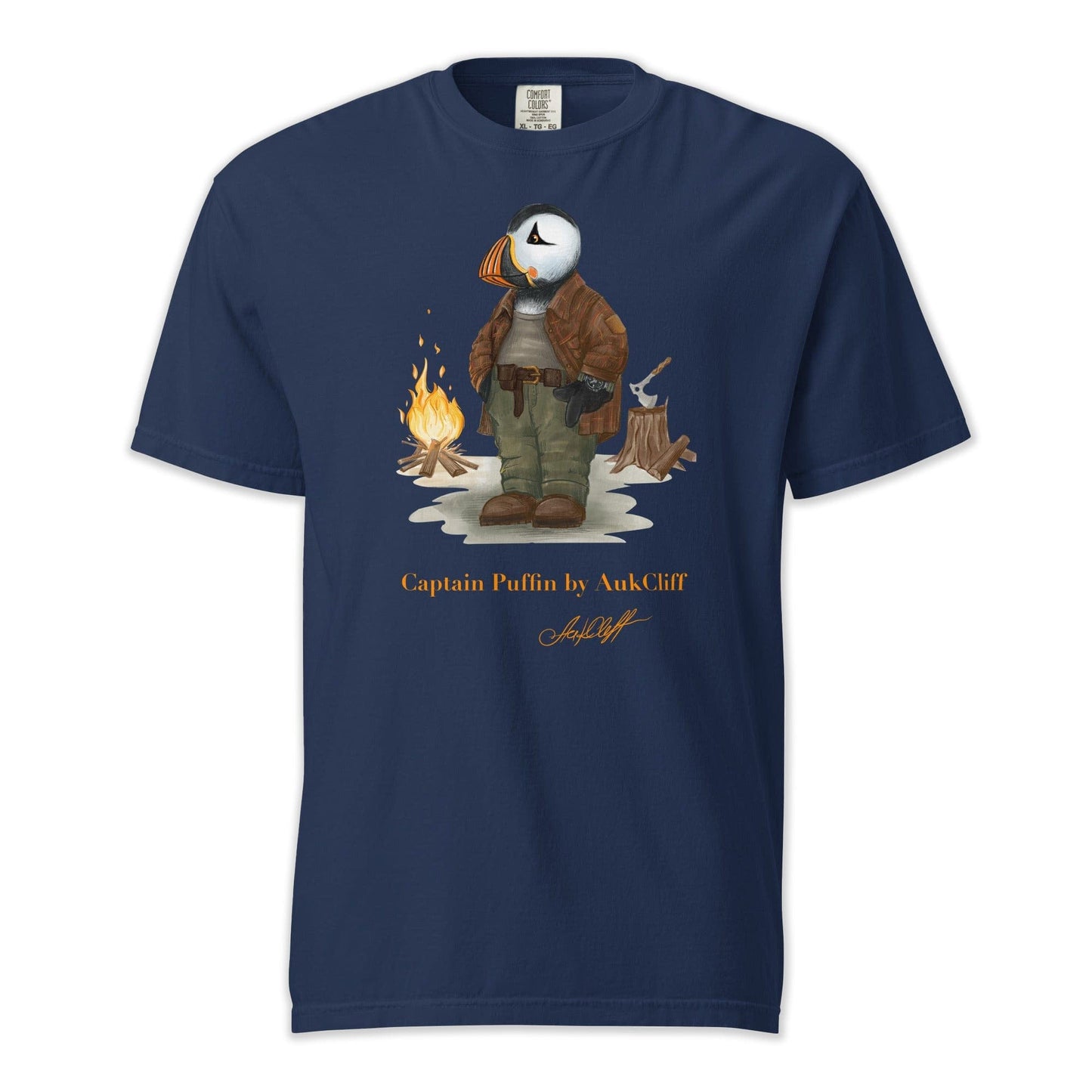 AukCliff Captain Puffin T-shirt True Navy / S Captain Puffin™ Bushcraft Comfort Colors T-Shirt