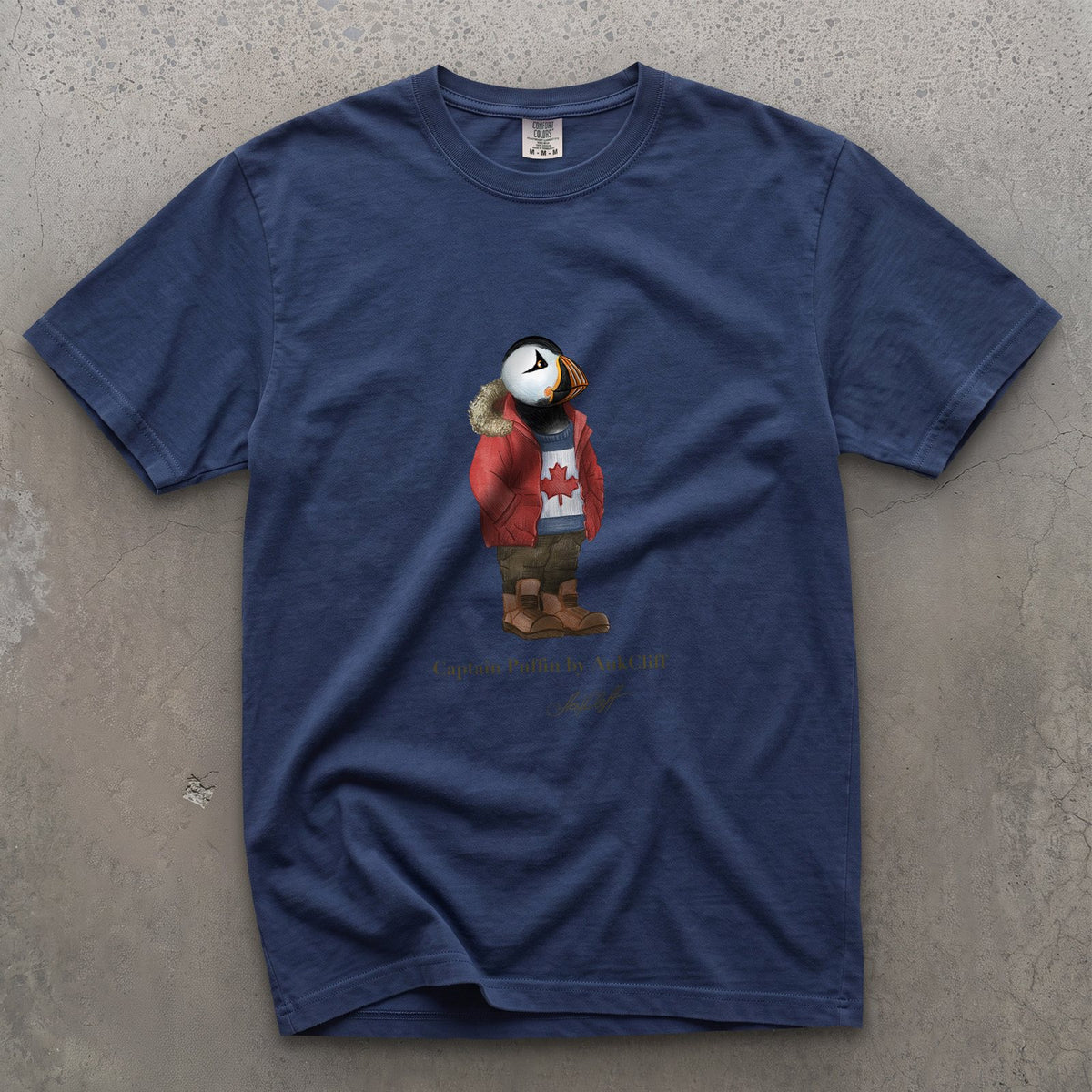AukCliff Captain Puffin T-shirt True Navy / S Captain Puffin™ “Canada Trailkeeper” Comfort Colors T-Shirt